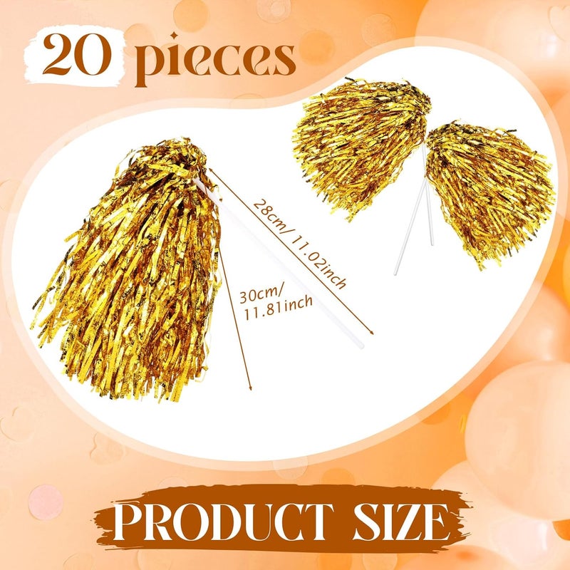 PullCrease 20 Pcs School Spirit Shakers Bulk, Cheerleader Pom Poms for Adults Sports Team Party Dance Football Basketball Volleyball Homecoming Fan Celebration Sporting Event - Image 2